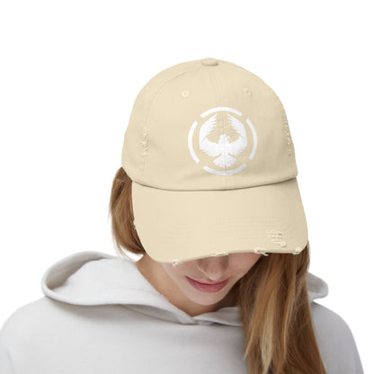 The Calvary Academy Vintage Eagle Distressed Cap – White Logo Edition