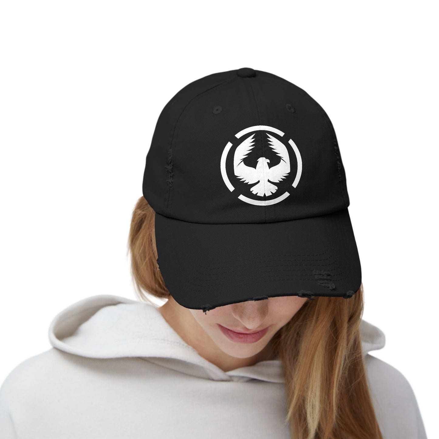 The Calvary Academy Vintage Eagle Distressed Cap – White Logo Edition