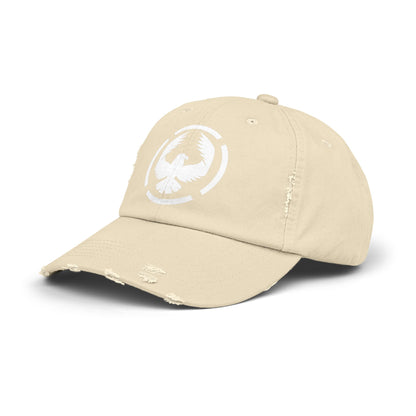 The Calvary Academy Vintage Eagle Distressed Cap – White Logo Edition